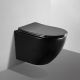 Подвесной унитаз ABBER Bequem безободковый чёрный матовый AC1100MB