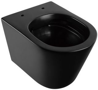 Подвесной унитаз ABBER Bequem безободковый чёрный матовый AC1102MB