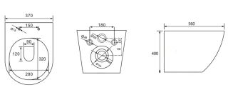 Подвесной унитаз ABBER Bequem AC1103MB безободковый чёрный матовый