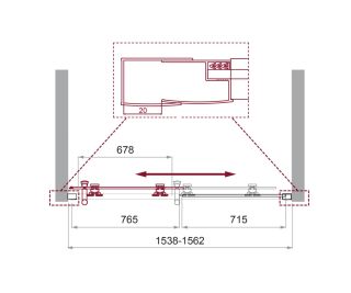 Душевая дверь BelBagno UNO-195-BF-1-155-C-Cr хром