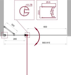 Шторка на ванну BelBagno Uno 90см чёрный UNO-V-1-90/150-C-NERO