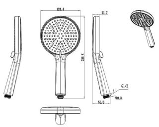 Лейка для душа Raglo R450.50.06 чёрный