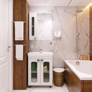 Зеркальный шкаф с подсветкой Misty Урал 60см правый белый