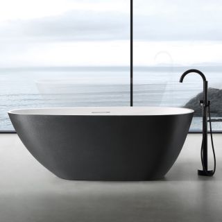 Ванна из искусственного камня ABBER Dortmund AM9911BW 170x75см чёрно-белый матовый