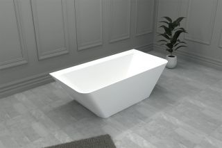 Ванна из искусственного камня ABBER Stein AS9619 180x85см белый матовый