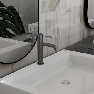 Смеситель для раковины Vincea City VBF-2C1GM, вороненая сталь