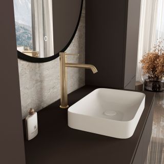 Смеситель для раковины Vincea City VBF-2C2BG, брашированное золото