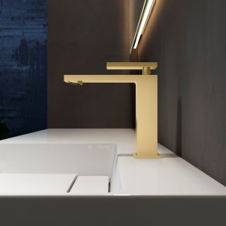 Смеситель для раковины Vincea Dice VBF-2DS1BG, брашированное золото