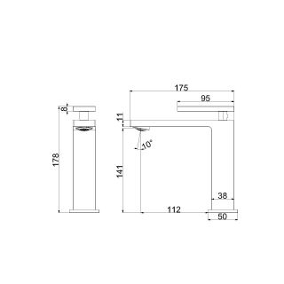 Смеситель для раковины Vincea Dice VBF-2DS1MB, черный