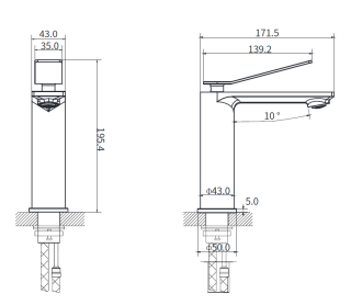 Смеситель для раковины Vincea Verse VBF-2VE1MB, черный