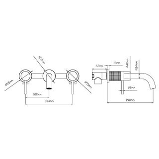 Смеситель для раковины Vincea Groove VBFW-4G1BG4 встраиваемый, брашированное золото