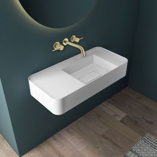 Смеситель для раковины Vincea Groove VBFW-4G1BG4 встраиваемый, брашированное золото