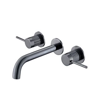 Смеситель для раковины Vincea Groove VBFW-4G1GM встраиваемый, вороненая сталь