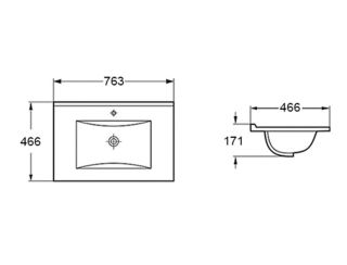 Раковина керамическая Vincea VBS-13975MA 76см антрацит матовый