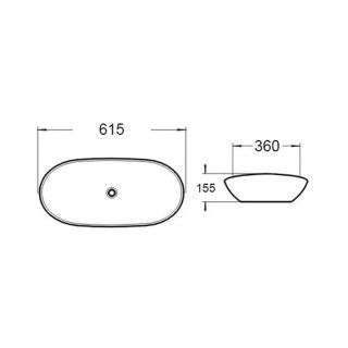 Раковина керамическая Vincea VBS-508MB, накладная, черный матовый