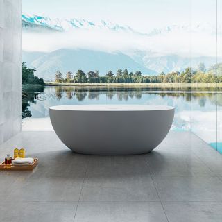 Ванна из искусственного камня Vincea VBT-6S01MG 170x75 Серая Белая матовая без гидромассажа