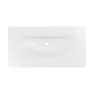 Раковина Vincea Caprise VCB-4CA100MWLG, Corian, цвет белый матовый + светло-серый матовый