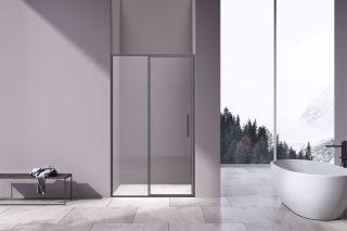 Душевая дверь Vincea Slim 8mm VDP-4SL120CLGM, вороненая сталь, стекло прозрачное