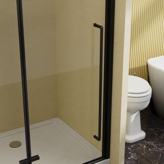 Душевая дверь Vincea Slim-N VDPH-5SN900CLB, 900, черный, стекло прозрачное