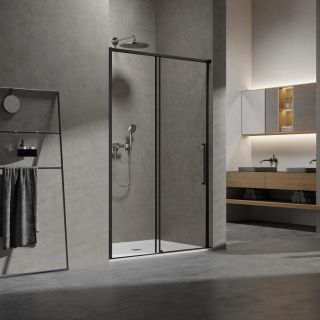 Душевая дверь Vincea Slim 8mm VDS-6SL140CLB, 1400, черный, стекло прозрачное