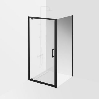 Душевая боковая панель Kerama Marazzi Vetro VE.100.FP.BLK.M 100 см стекло прозрачное профиль чёрный матовый