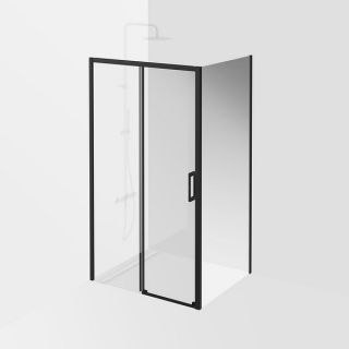 Душевая боковая панель Kerama Marazzi Vetro VE.90.FP.BLK.M 90 см стекло прозрачное профиль чёрный матовый