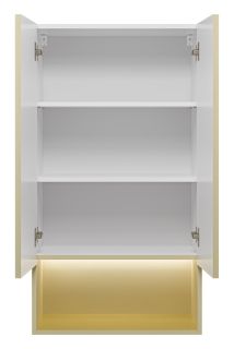 Подвесной шкаф над стиральной машиной Brevita Vega VEG-08060-031 с подсветкой 60см зелёный/золото