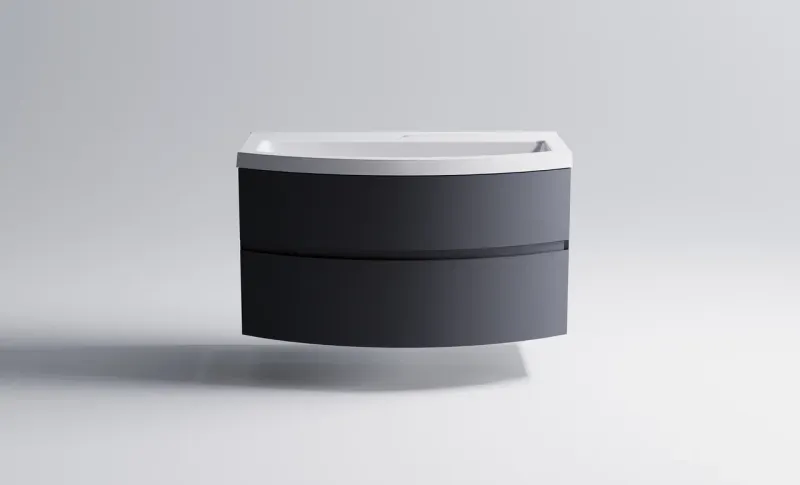 Тумба с раковиной Astra-Form Венеция 2.0 03100004ral7024+04010022 80 см тёмно-серый матовый