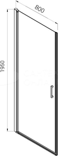 Душевая дверь в нишу Vincea Alpha VDP-3AL800MT 80 см, стекло текстурное, хром