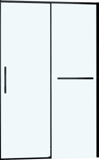 Душевая дверь в нишу Vincea Slim Soft 130 см, профиль черный, стекло прозрачное