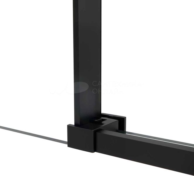 Душевая дверь в нишу Vincea Slim Soft 130 см, профиль черный, стекло прозрачное