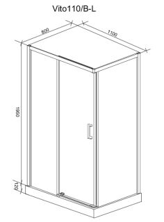 Душевой уголок Ceruttispa Vito110B-L