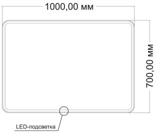 Зеркало Vincea LED VLM-3VC1007 1000х700 c сенсорным выключателем и диммером