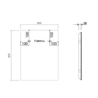 Зеркало Vincea LED VLM-3VN600B 600800 c сенсорным выключателем и диммером