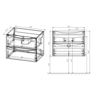 Тумба под раковину Vincea Mia VMC-2MA650BT 65 см