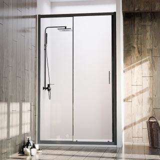 Душевая дверь Veconi Vianno VN-72B, 1300x1900, черный, стекло прозрачное