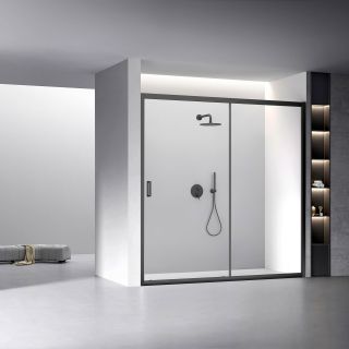 Душевая дверь Veconi Vianno VN-60B, 1900x1950, Черный, стекло прозрачное