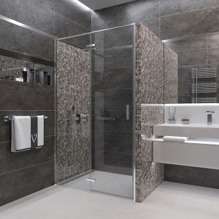 Душевая дверь Veconi Vianno VN-73, 1000x1950, хром, стекло прозрачное