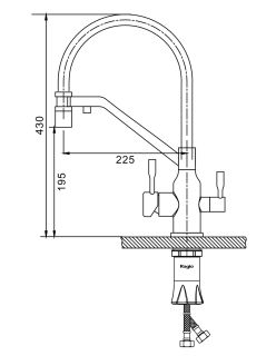 Смеситель для кухни Raglo R81.62.05 с подключением фильтра сатин