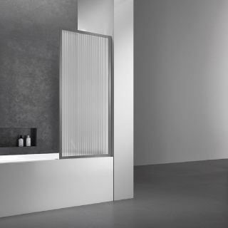 Душевая шторка на ванну Vincea VSB-41700FLGM, 700*1400, вороненая сталь, стекло рифленое