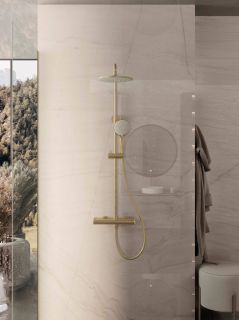 Душевая стойка Vincea Rondo VSFS-1R0BG, брашированное золото