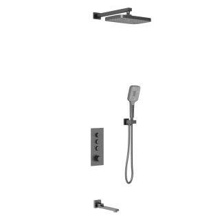 Душевой комплект Vincea VSFW-433T1GM встраиваемый, термостатический, трехрежимный, вороненая сталь