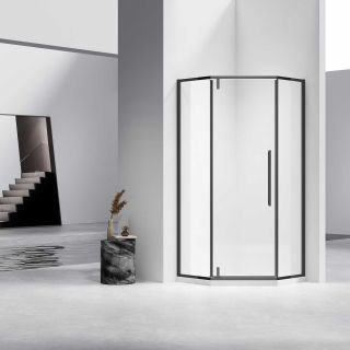 Душевой уголок Vincea Slim-N VSP-4SN900CLB, 900*900, черный, стекло прозрачное