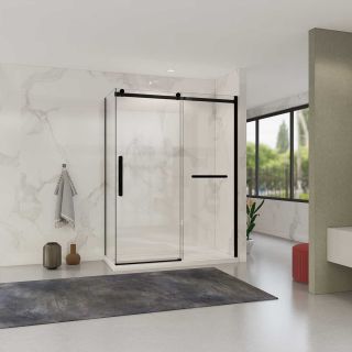 Душевой уголок Vincea Como Soft VSR-1CS9015CLB, 1500*900, черный, стекло прозрачное