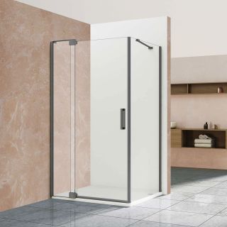 Душевой уголок Vincea Extra VSR-1E101190CLGM, 1000/1100*900, вороненая сталь, стекло прозрачное