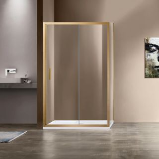 Душевой уголок Vincea Garda VSR-1G1013CLG, 1300*1000, брашированное золото, стекло прозрачное