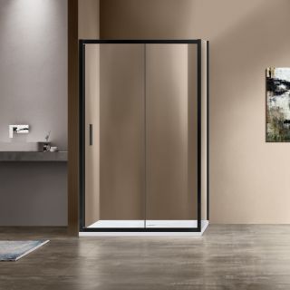 Душевой уголок Vincea Garda VSR-1G1015CLB, 1500*1000, черный, стекло прозрачное