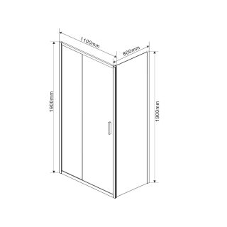 Душевой уголок Vincea Garda VSR-1G8011CLGM, 1100*800, вороненая сталь, стекло прозрачное