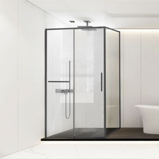 Душевой уголок Vincea Slim Soft VSR-1SS1013CLGM, 1300*1000, вороненая сталь, стекло прозрачное