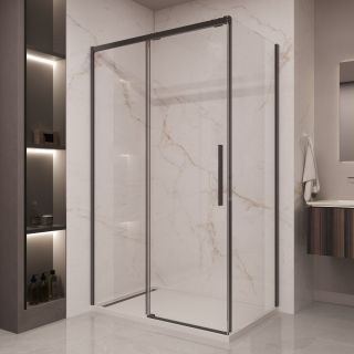 Душевой уголок Vincea Stella VSR-1ST1011CLB, 1100*1000, черный, стекло прозрачное